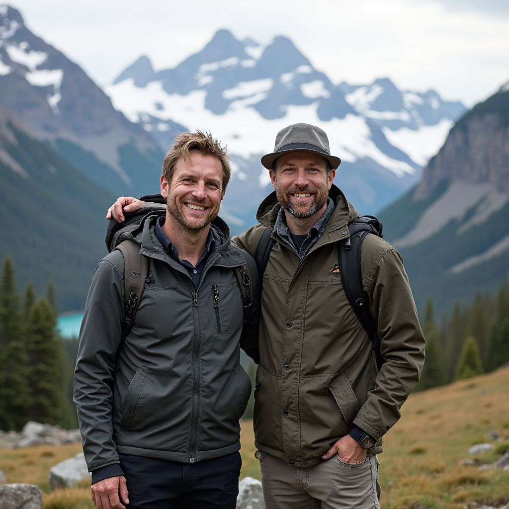 Company founders in wilderness setting
